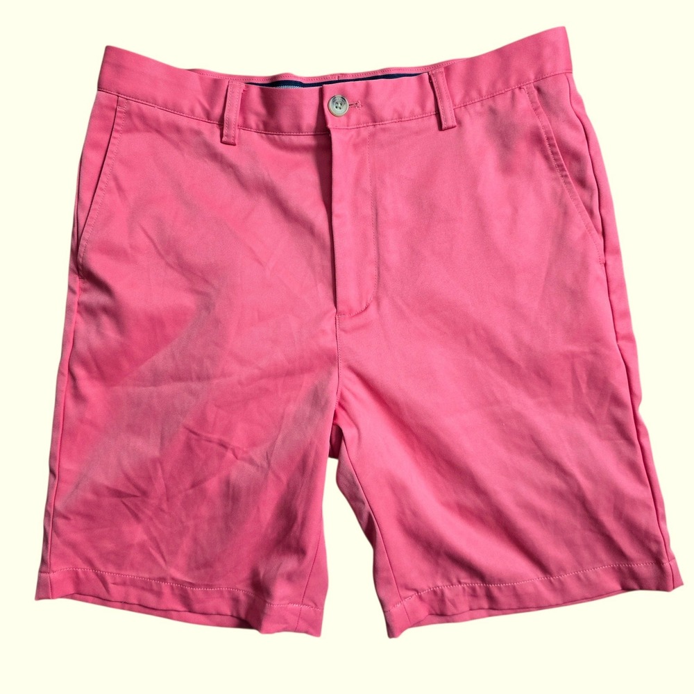 Vineyard Vines Links Shorts Mens 32 Coral Performance Golf 9‎ Inch Inseam Solid